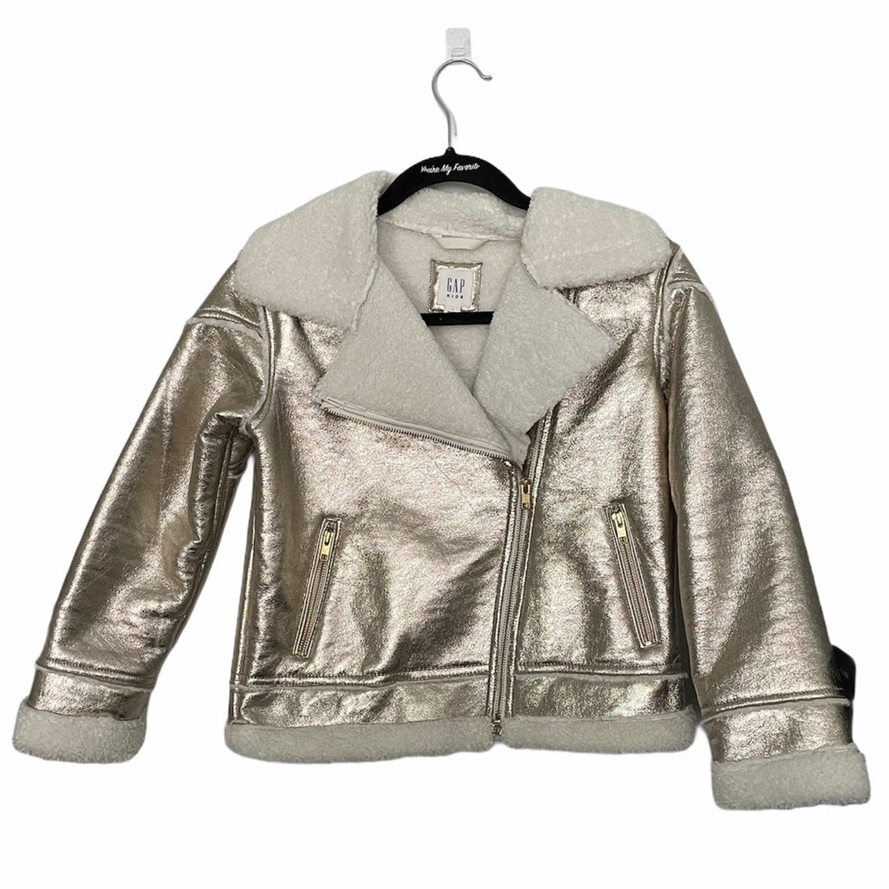 Gap kids metallic Sherpa Moto jacket.
